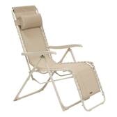 Garden recliner SILOS Linen beige Epoxy-coated steel, Texaline Beige lin
