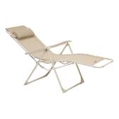 Garden recliner SILOS Linen beige Epoxy-coated steel, Texaline Beige lin