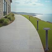 Outdoor solar bollard DETEKT Graphite D.15.5 cm - Aluminum Graphite
