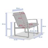 Garden armchair BOREANE Coffee Epoxy-treated aluminum, Texaline Coffee