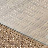 Rectangular garden coffee table MOORÉA Savana 72 x 36 x 90 cm - Epoxy-coated aluminum, Glass Savana