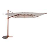 Tilt rectangular cantilever parasol MELHIA Linen / Mahogany 4 x 3 m - Steel, Aluminum, Olefin Linen / Mahogany Brown
