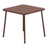PHUKET Square Garden Coffee Table in Mahogany 45 x 45 cm - Epoxy-coated steel, Reinforced anti-rust treatment Mahogany Brown