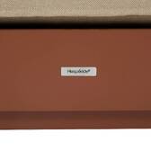 Rectangular Garden ottoman ALLURE Beige / Mahogany 78 x 65 x 42 cm - Polyester, Epoxy-coated Aluminium, Polyester Beige / Mahogany Brown