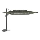 Tilt rectangular cantilever parasol MELHIA Laurel green 4 x 3 m - Aluminum, Steel, Olefin Laurel
