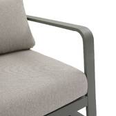 Garden lounge set DOMILLY Laurel green 5 seats - Epoxy-treated aluminum, Olefin Beige / Laurel Green