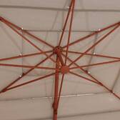Tilt rectangular cantilever parasol MELHIA Linen / Mahogany 4 x 3 m - Steel, Aluminum, Olefin Linen / Mahogany Brown