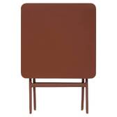 Folding square garden side table GREENSBORO Mahogany 40 x 40 cm - Steel, Reinforced Anti-Rust Treatment Mahogany Brown