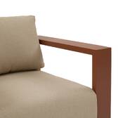 Garden sofa ALLURE Beige zebrano / Mahogany 3-seater - Epoxy-coated aluminium, Polyester Beige Zebrano / Brown Mahogany