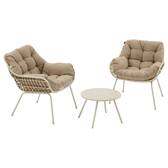 Duo garden set PAOPAO Beige / Clay 2 seats - Epoxy-treated steel, Reinforced anti-rust treatment, Polyester Beige / Clay
