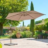 Round cantilever parasol MANOA Coffee 3 m - Steel, Polyester Coffee