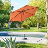 Tilt round parasol SOYA Mahogany 2.7 m - Steel, Polyester Mahogany Brown