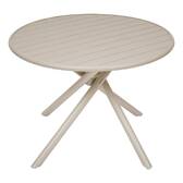 Round garden table NEBULLIA Clay 4 seats - Epoxy-treated aluminum, Reinforced anti-rust treatment Clay