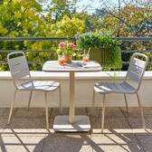 Square garden table ALEGORIA Clay 2 seats - Steel, Reinforced anti-rust treatment Clay