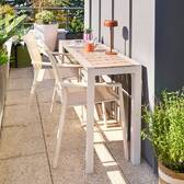 Garden table ÉVASION Linen Beige 2 seats - Epoxy-treated aluminum Linen / Clay