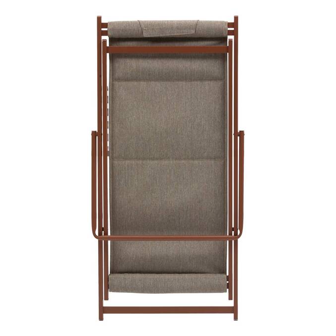 Folding garden deck chair LUNIVIA Mahogany NULL Mahogany Brown