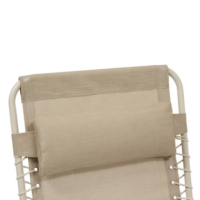 Garden recliner SILOS Linen beige Epoxy-coated steel, Texaline3886