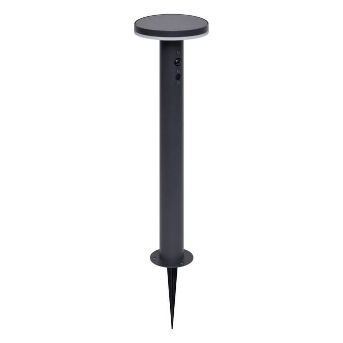 Outdoor solar bollard DETEKT Graphite D.15.5 cm - Aluminum Graphite