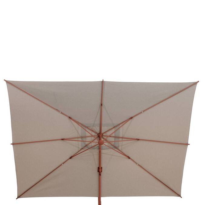 Tilt rectangular cantilever parasol MELHIA Linen / Mahogany 4 x 3 m - Steel, Aluminum, Olefin Linen / Mahogany Brown
