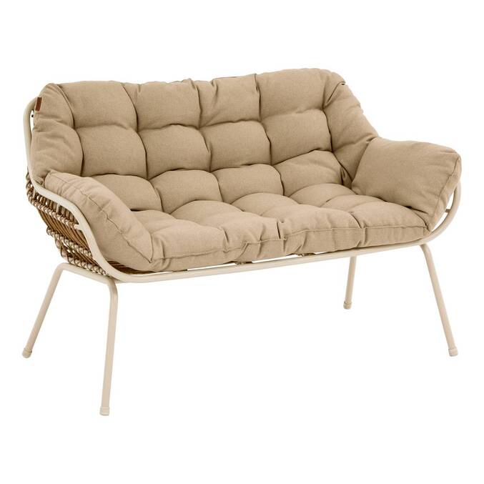 Garden lounge set PAOPAO Beige / Clay 4 seats - Epoxy treated steel, Reinforced anti-rust treatment, Polyester Beige / Clay