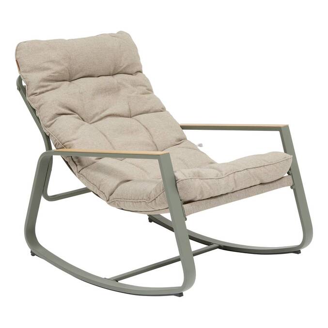 Rocking chair FELINIO Laurel green Epoxy-treated steel, Reinforced anti-rust treatment, Texaline3879
