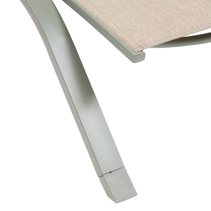 Sun lounger JIMANI Badiane / Laurel green 2 wheels - Epoxy-coated aluminum, Texaline Star Anise / Laurel Green