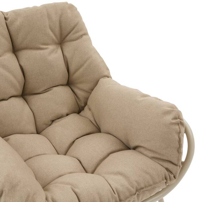 Duo garden set PAOPAO Beige / Clay 2 seats - Epoxy-treated steel, Reinforced anti-rust treatment, Polyester Beige / Clay