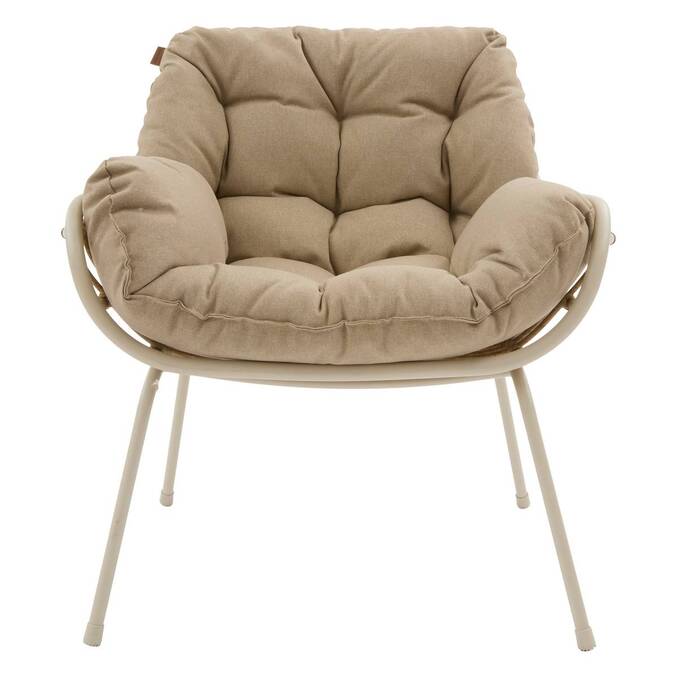 Duo garden set PAOPAO Beige / Clay 2 seats - Epoxy-treated steel, Reinforced anti-rust treatment, Polyester Beige / Clay