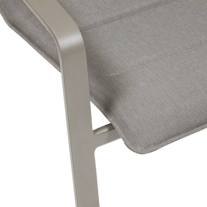 Garden chair with arms DIESE Badiane / Coffee Epoxy-treated aluminum, Texaline Star Anise / Coffee