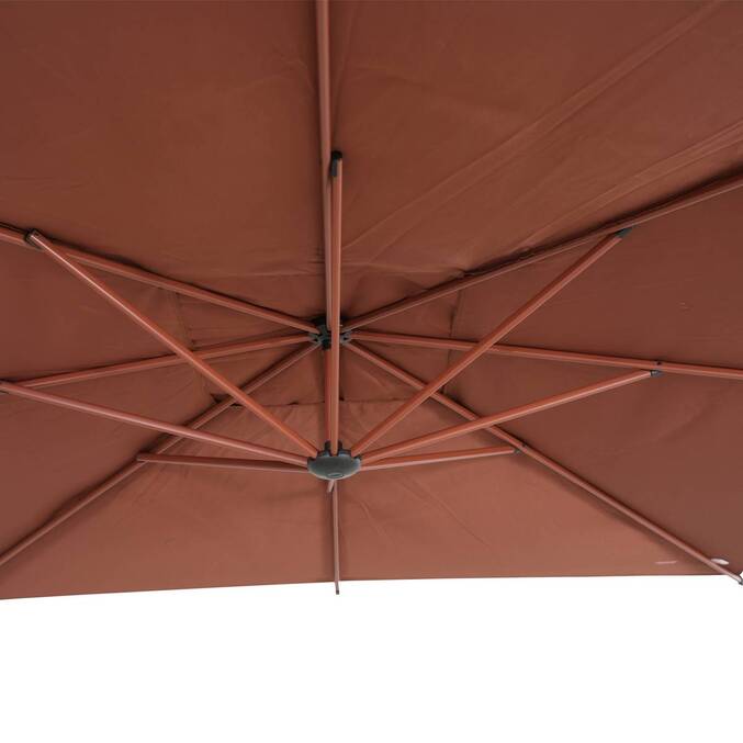 Square cantilever parasol MANOA Mahogany 2.5 x 2.5 m - Steel, Polyester Mahogany Brown