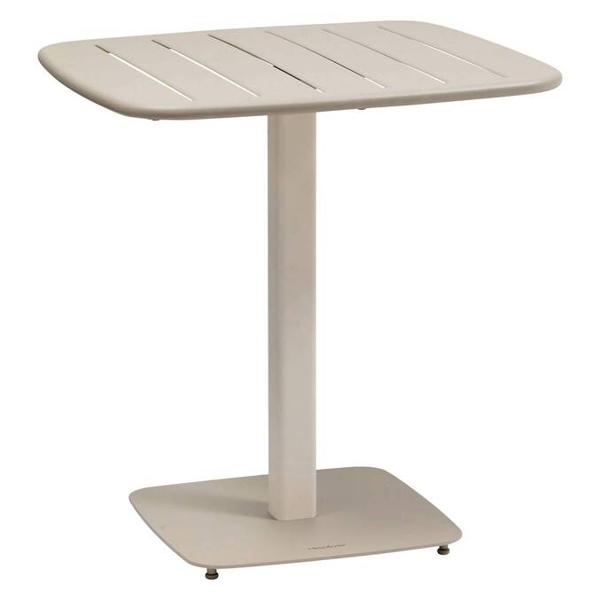 Square garden table ALEGORIA Clay 2 seats - Steel, Reinforced anti-rust treatment Clay