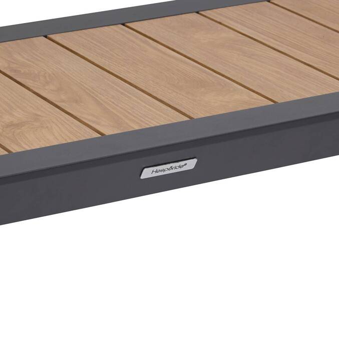 Rectangular garden table ÉVASION Honey / Graphite 2 seats - Epoxy-treated aluminum Honey / Graphite