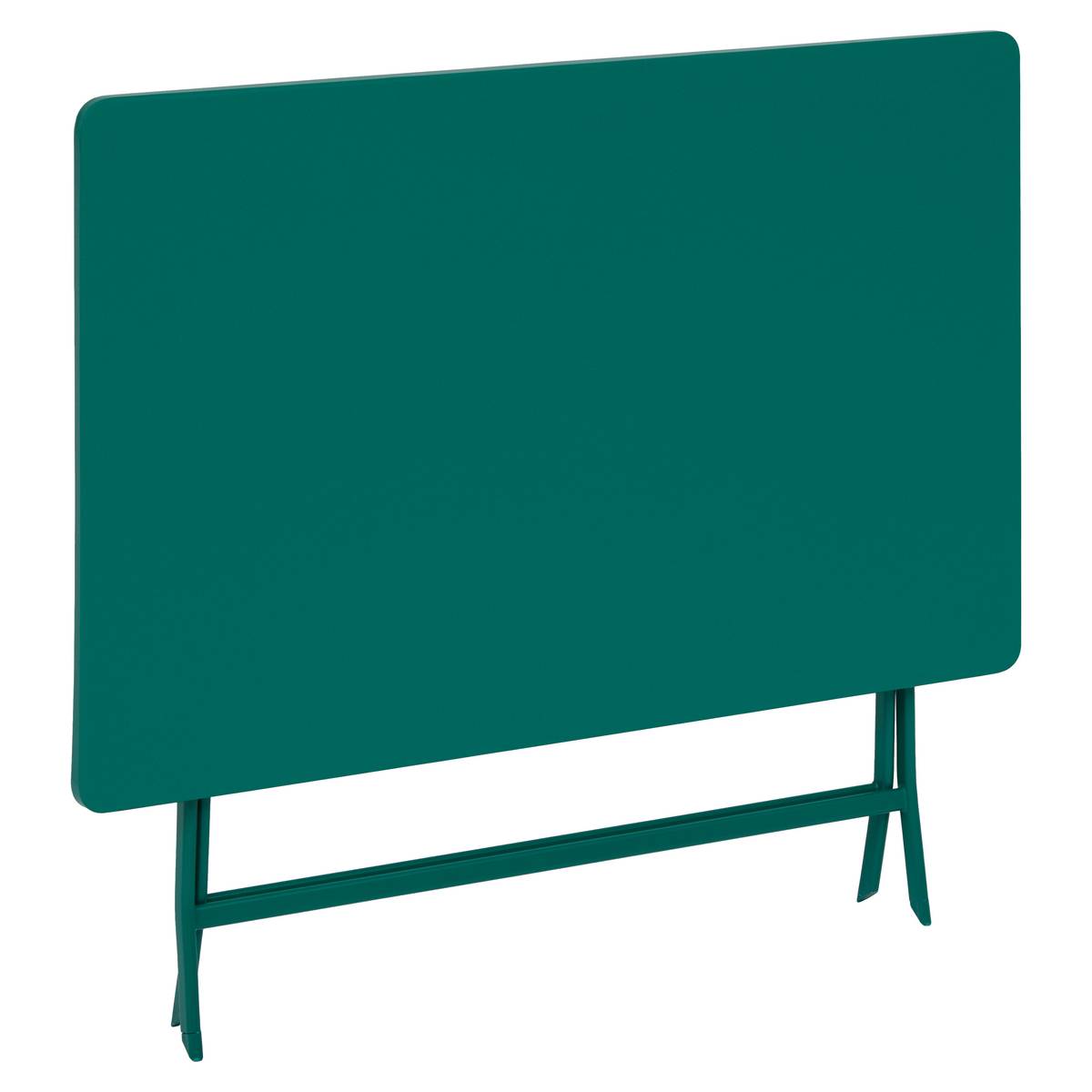Folding balcony table GREENSBORO Opal green 4 seats - Steel, Reinforced anti-rust treatment Opal Green