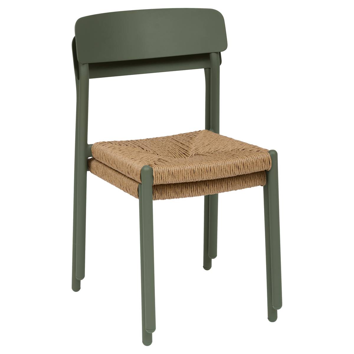 Garden chair WISTTY Laurel green Epoxy-treated aluminum, synthetic woven resin Laurel