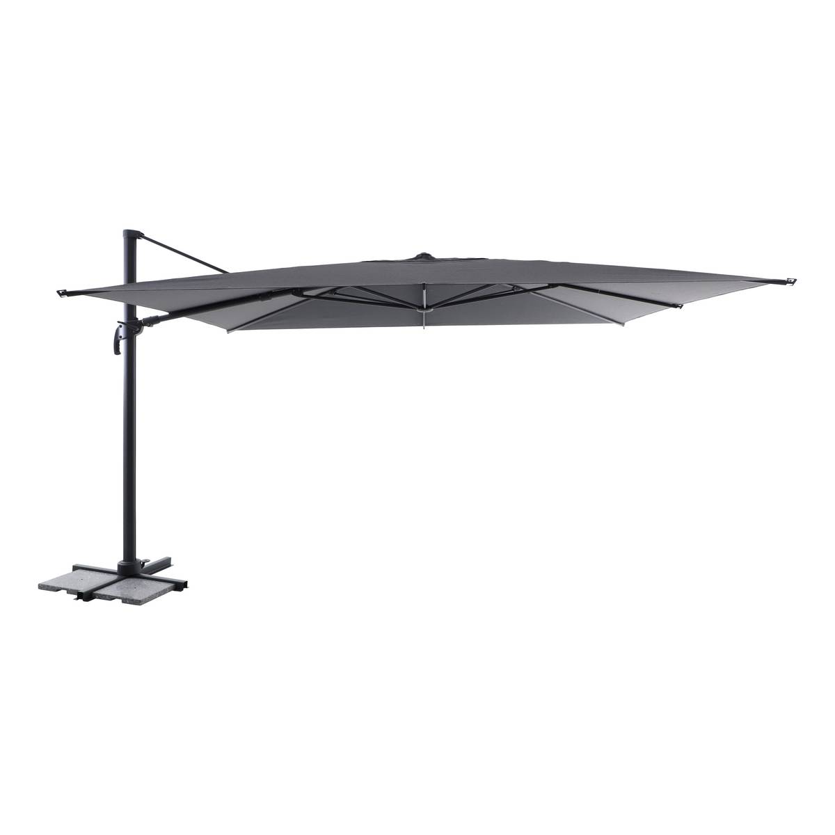 Tilt rectangular cantilever parasol MELHIA Anthracite 4 x 3 m - Aluminum, Steel, Olefin Anthracite