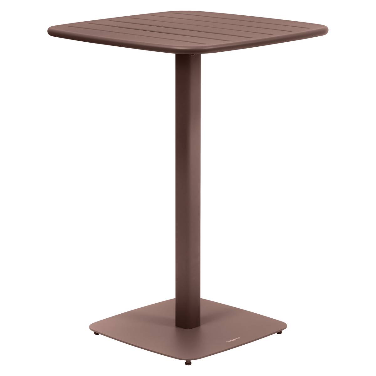 Square Garden High Table ALEGORIA Mahogany 2 seats - Epoxy-treated steel, Reinforced anti-rust treatment Mahogany Brown