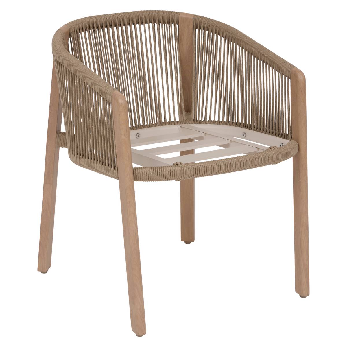 Garden chair with arms NELORA Honey Epoxy treated aluminum, Recycled polyester Miel / Honey