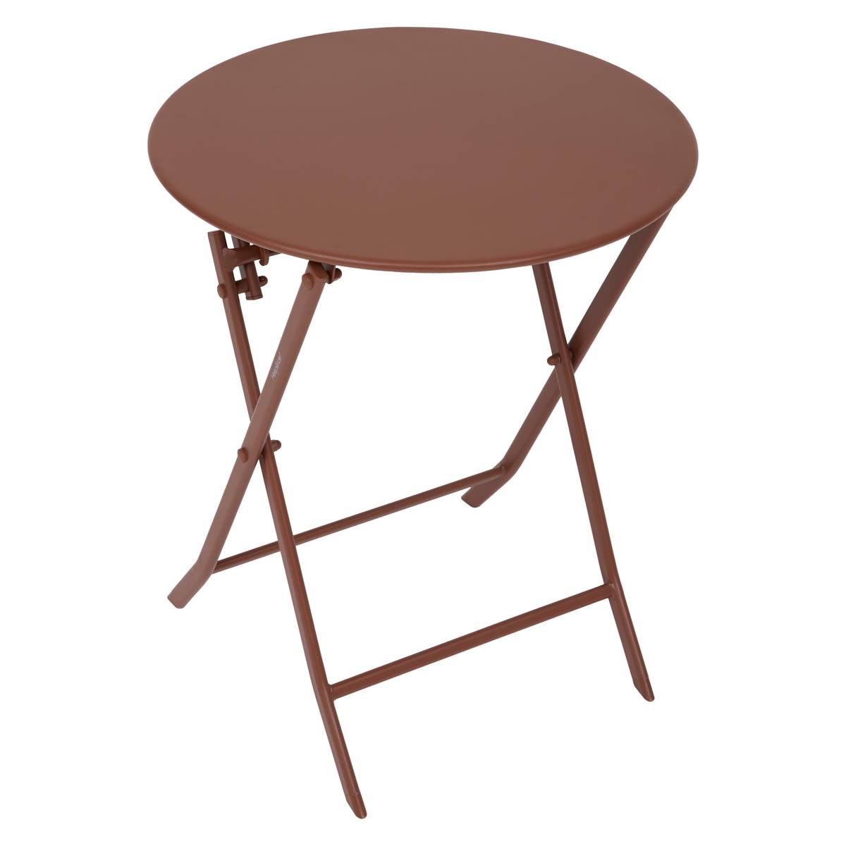 Folding balcony table GREENSBORO Mahogany 2 seats - Steel, Reinforced anti-rust treatment Mahogany Brown