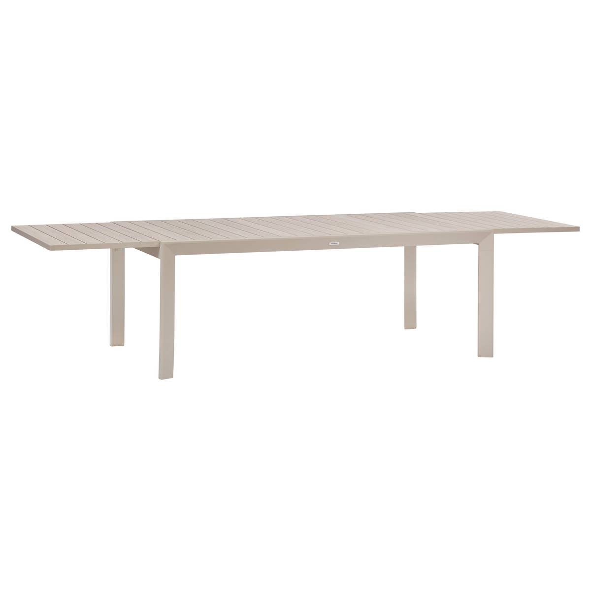 Extendable square garden table ÉVASION Linen / Clay 12 seats - Epoxy-coated aluminum Linen / Clay