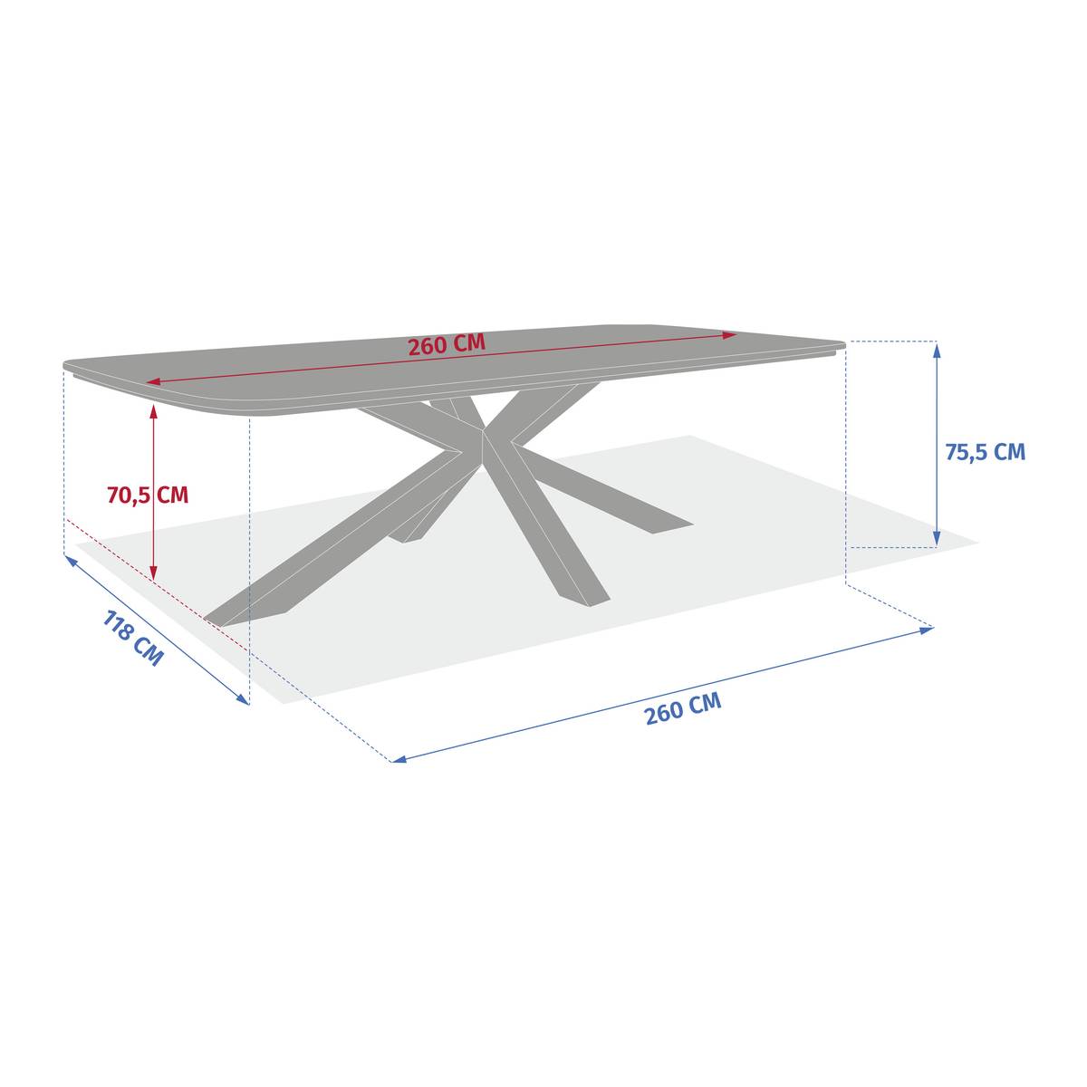 Rectangular garden table ORACLION Walnut / Graphite 10 seats - Epoxy-coated aluminum Walnut / Graphite