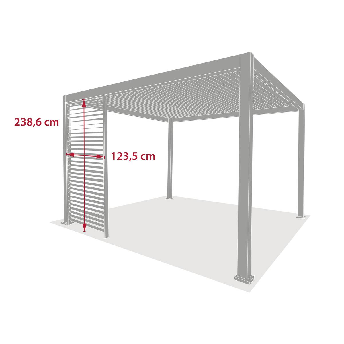 Fixed shutter EVORA Clay For EVORA Side 4 m - 1/3 side - 1.2 x 2.3 m - Epoxy-coated aluminum Clay
