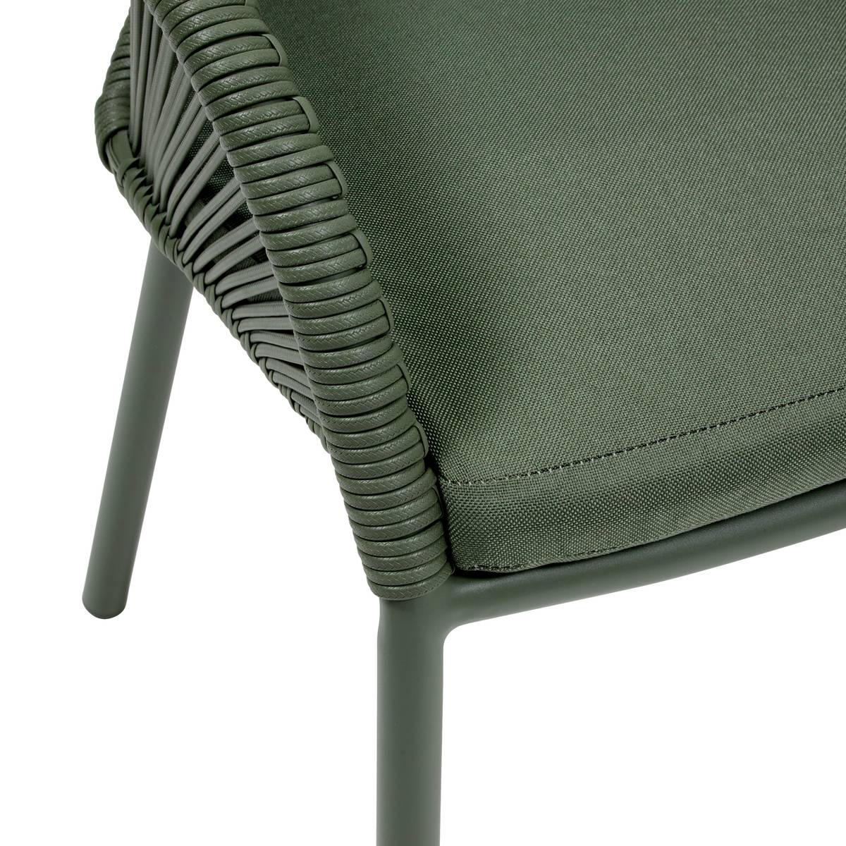 Garden chair with arms ORYON Laurel green Epoxy-treated aluminum, Olefin Laurel