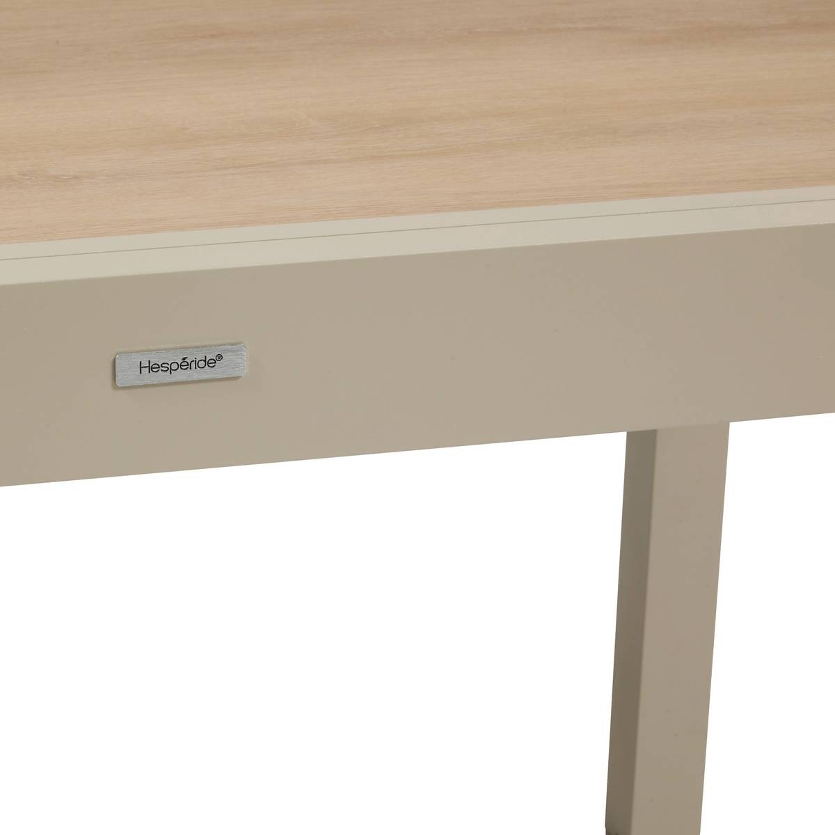 Rectangular extendable garden table PIAZZA Spelt / Clay 10 seats - Epoxy treated aluminum, Tempered glass Spelt / Clay
