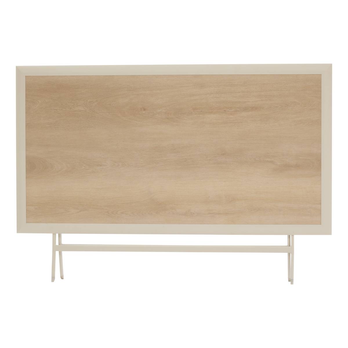 Rectangular folding garden table AZUA Spelt / Clay 6 seats - Epoxy-treated aluminum, Glass Spelt / Clay