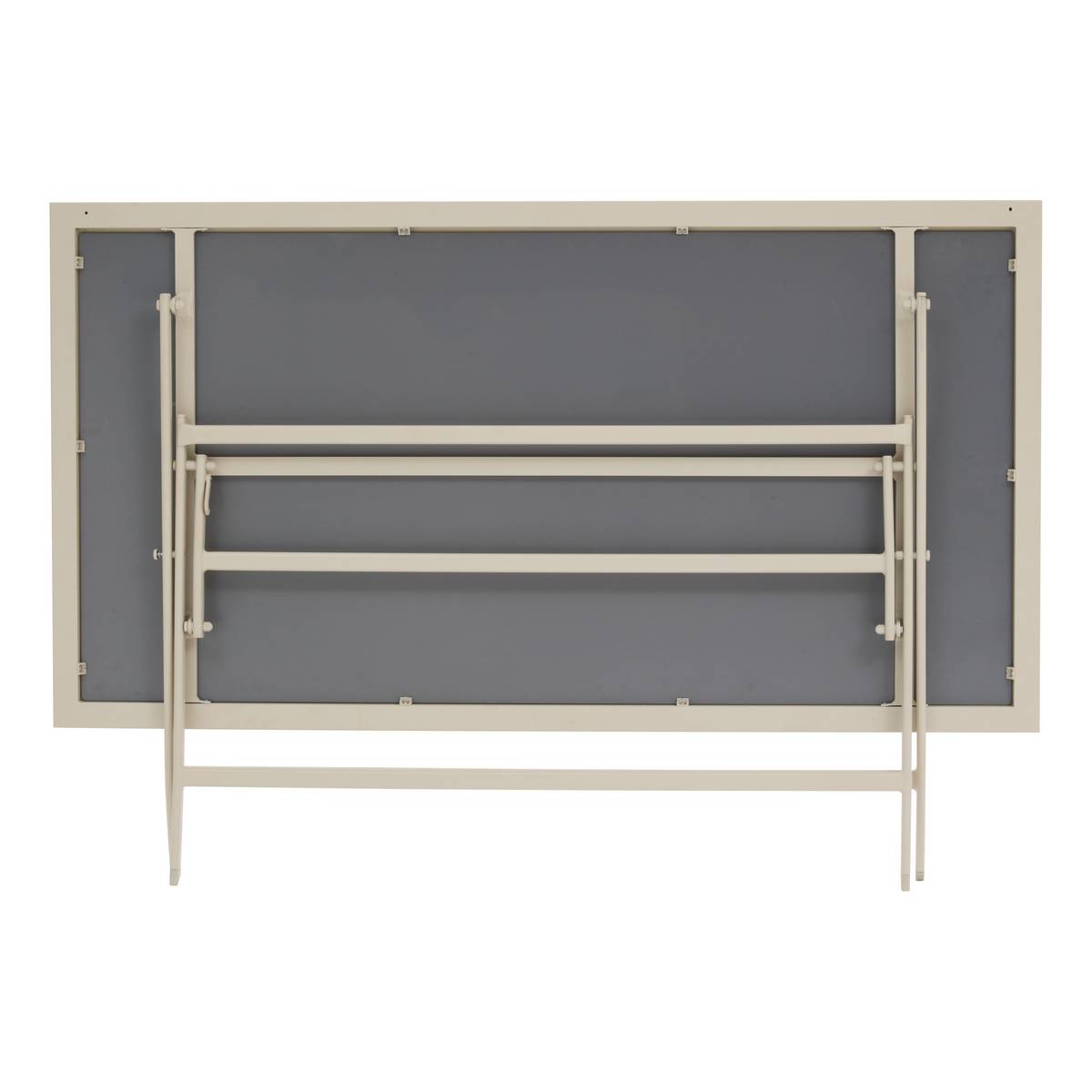 Rectangular folding garden table AZUA Spelt / Clay 6 seats - Epoxy-treated aluminum, Glass Spelt / Clay