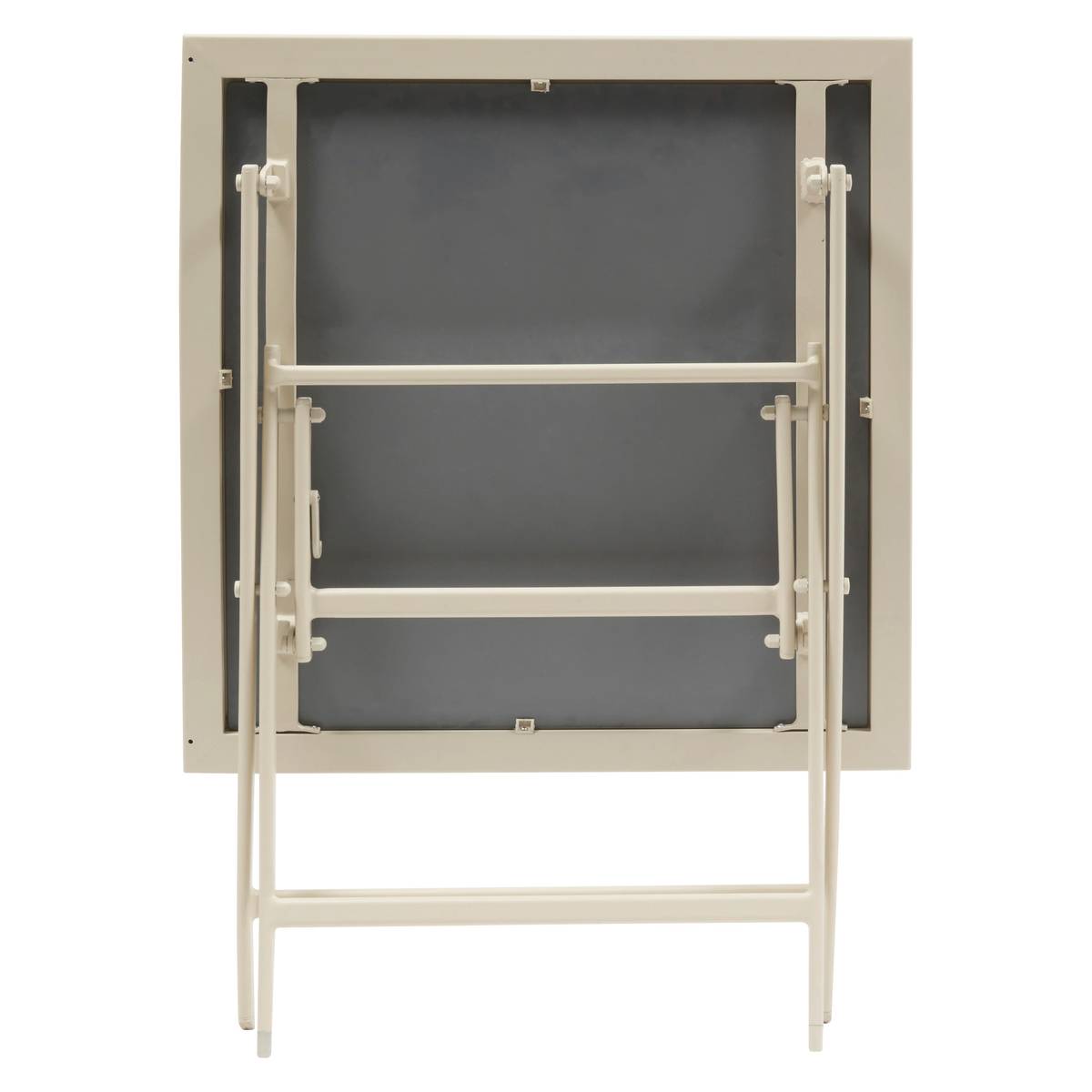 Folding square garden table AZUA Spelt / Clay 2 seats - Epoxy-treated aluminum, Glass Spelt / Clay