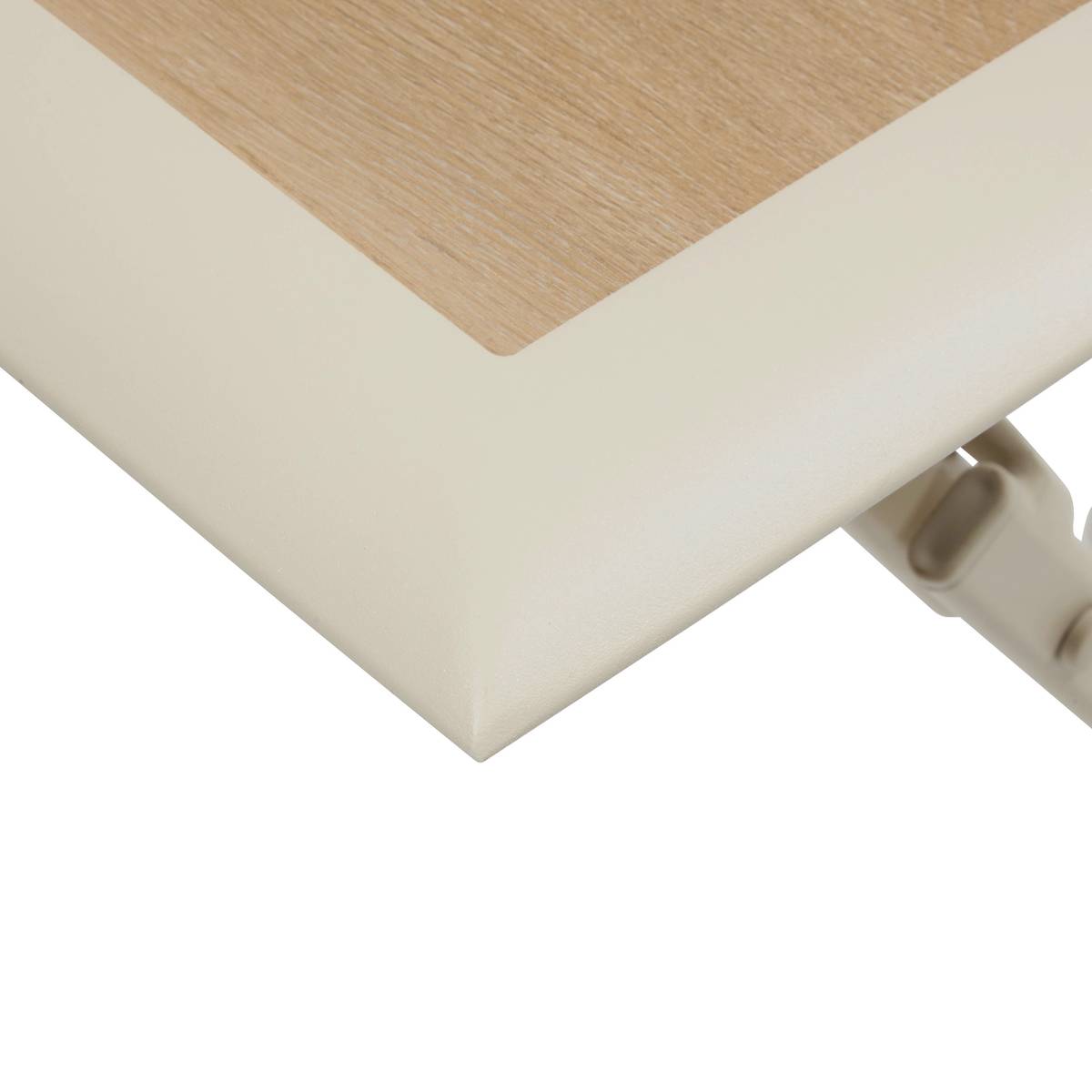 Folding square garden table AZUA Spelt / Clay 2 seats - Epoxy-treated aluminum, Glass Spelt / Clay