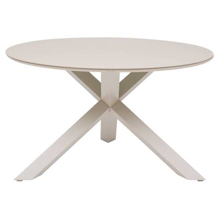 Round garden table ORYON Clay 6 seats - Epoxy-treated aluminum, Glass