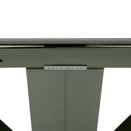 Round garden table ORYON Laurel green 6 seats - Epoxy-treated aluminum, Glass