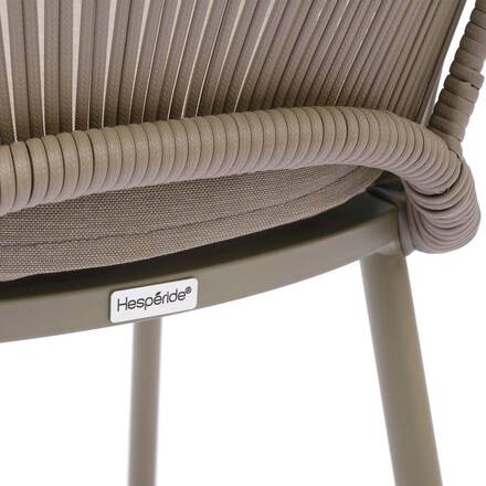 Garden chair with arms ORYON Coffee Epoxy-treated aluminum, Olefin